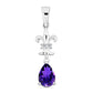 Silberanhänger mit marokkanischem Amethyst und weißem Topas