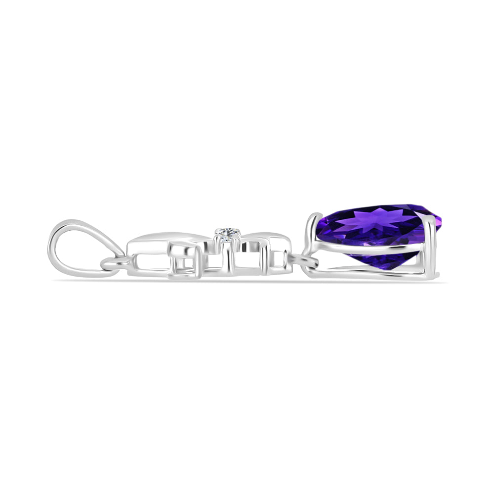 Silberanhänger mit marokkanischem Amethyst und weißem Topas