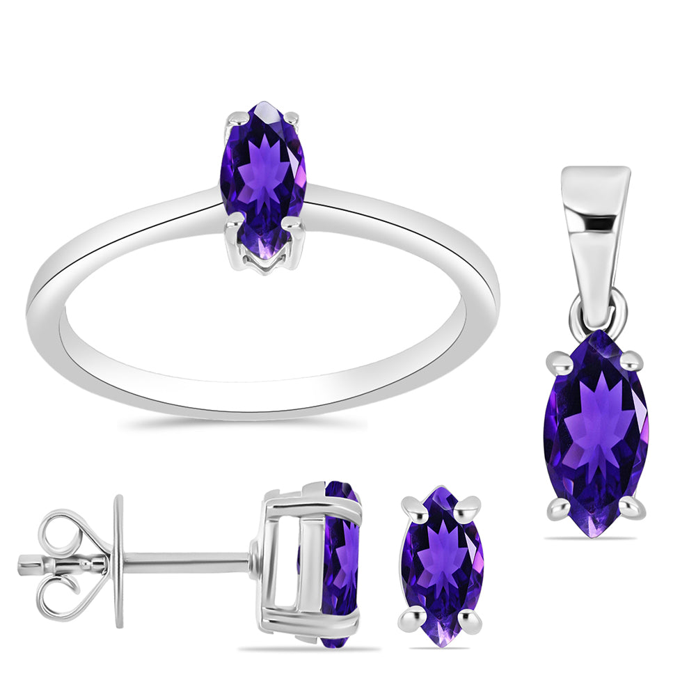 schmuckgarnitur aus Silber mit marokkanischem Amethyst 1 