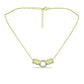 Goldplattierte Silberhalskette mit weißem Diamant und weißem Topas