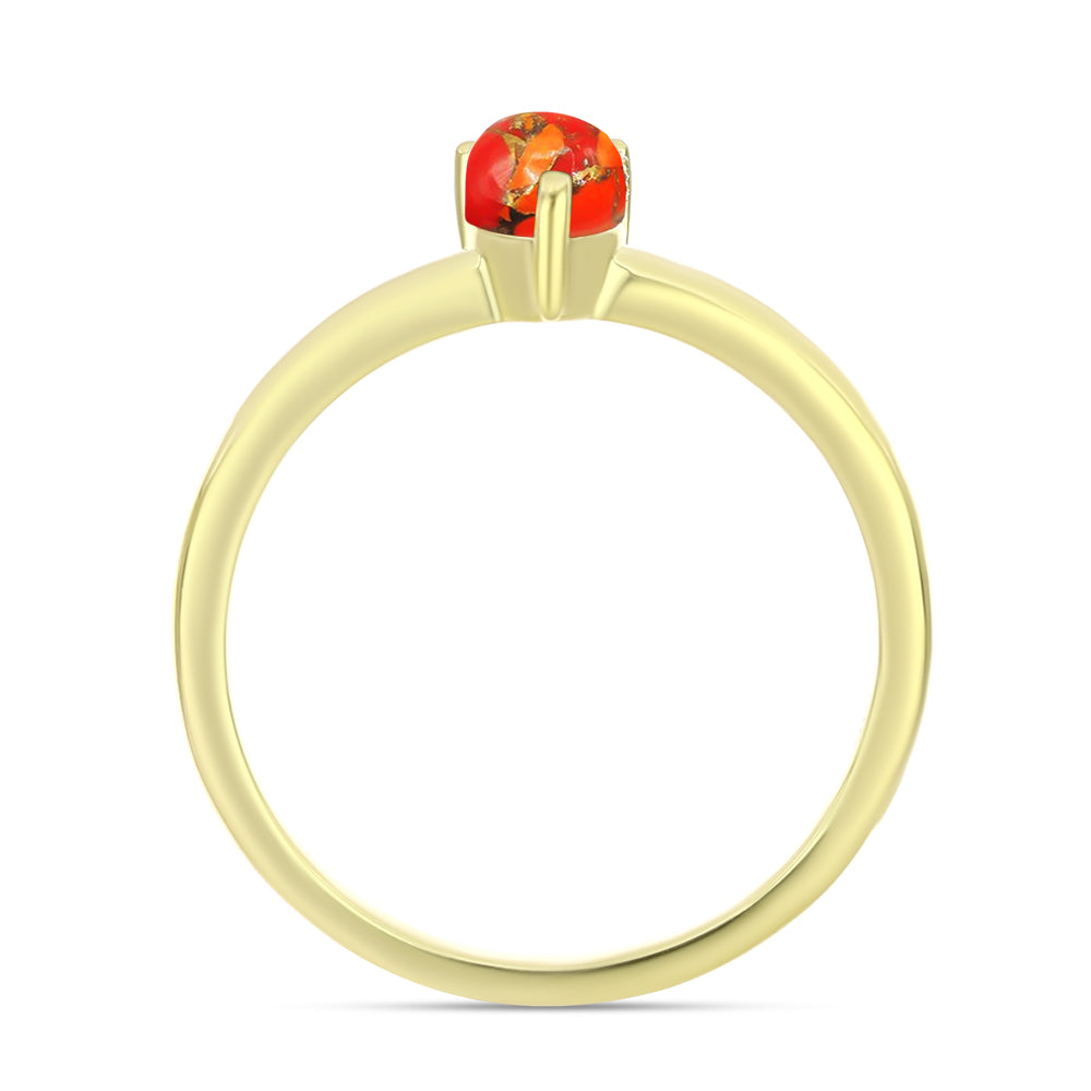 Goldplattierter Silberring mit Mohave-Türkis 2 