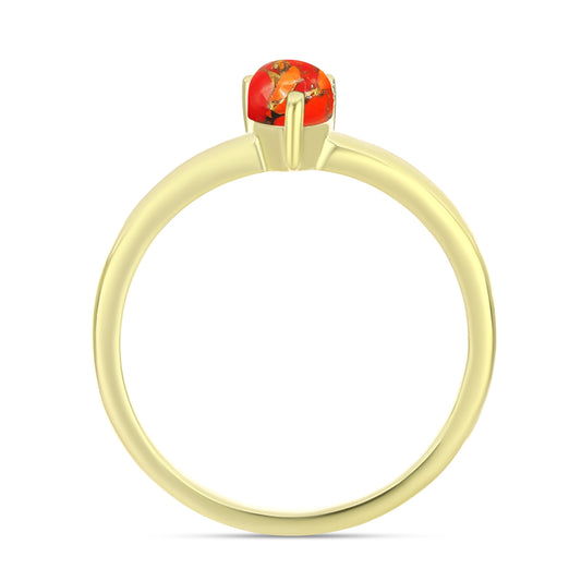Goldplattierter Silberring mit Mohave-Türkis