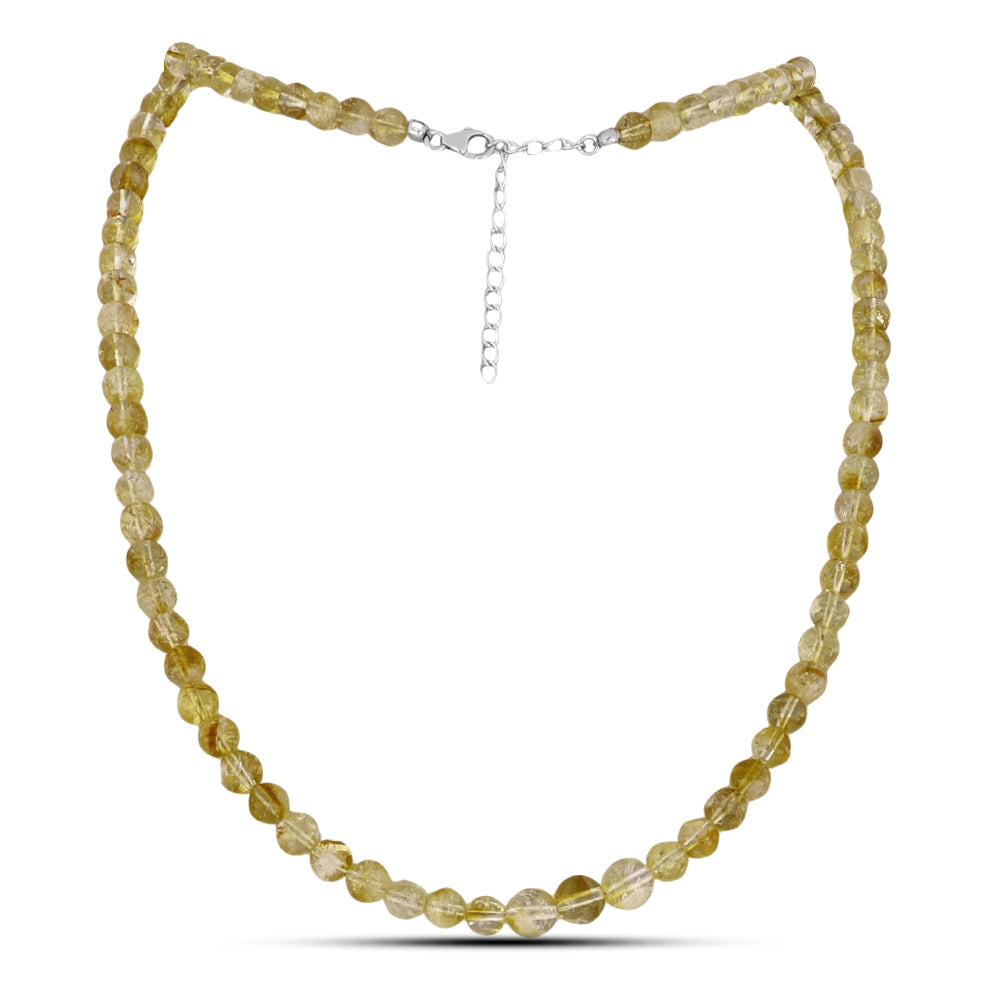 Silberhalskette mit goldfarbenem Rio Zitrin 1 