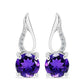 Silberohrringe mit marokkanischem Amethyst und weißem Topas