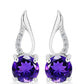 Silberohrringe mit marokkanischem Amethyst und weißem Topas
