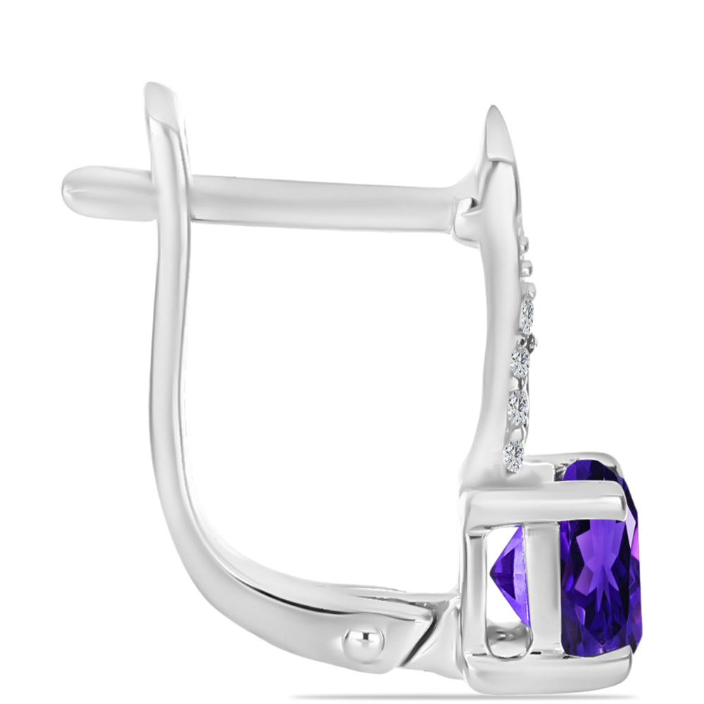 Silberohrringe mit marokkanischem Amethyst und weißem Topas 4 