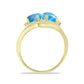 Goldplattierter Silberring mit Larimar und weißem Topas