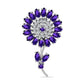Silberbrosche mit marokkanischem Amethyst und weißem Topas