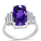 Silberring mit marokkanischem Amethyst und weißem Topas
