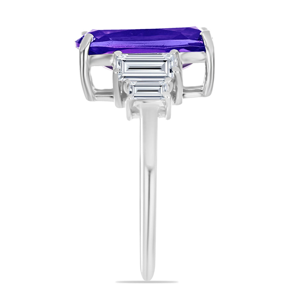 Silberring mit marokkanischem Amethyst und weißem Topas 4 