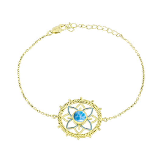 Goldplattiertes Silberarmband mit Larimar