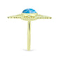 Goldplattierter Silberring mit Larimar