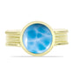 Goldplattierter Silberring mit Larimar