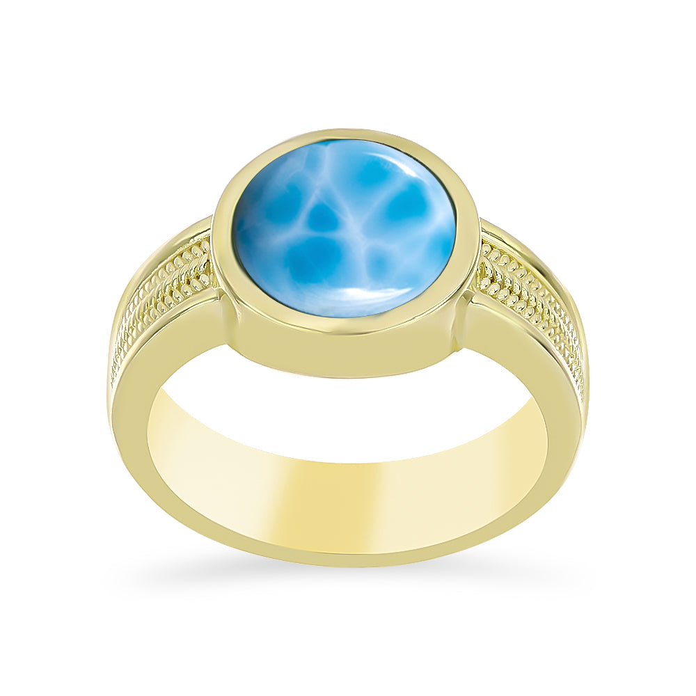 Goldplattierter Silberring mit Larimar 3 