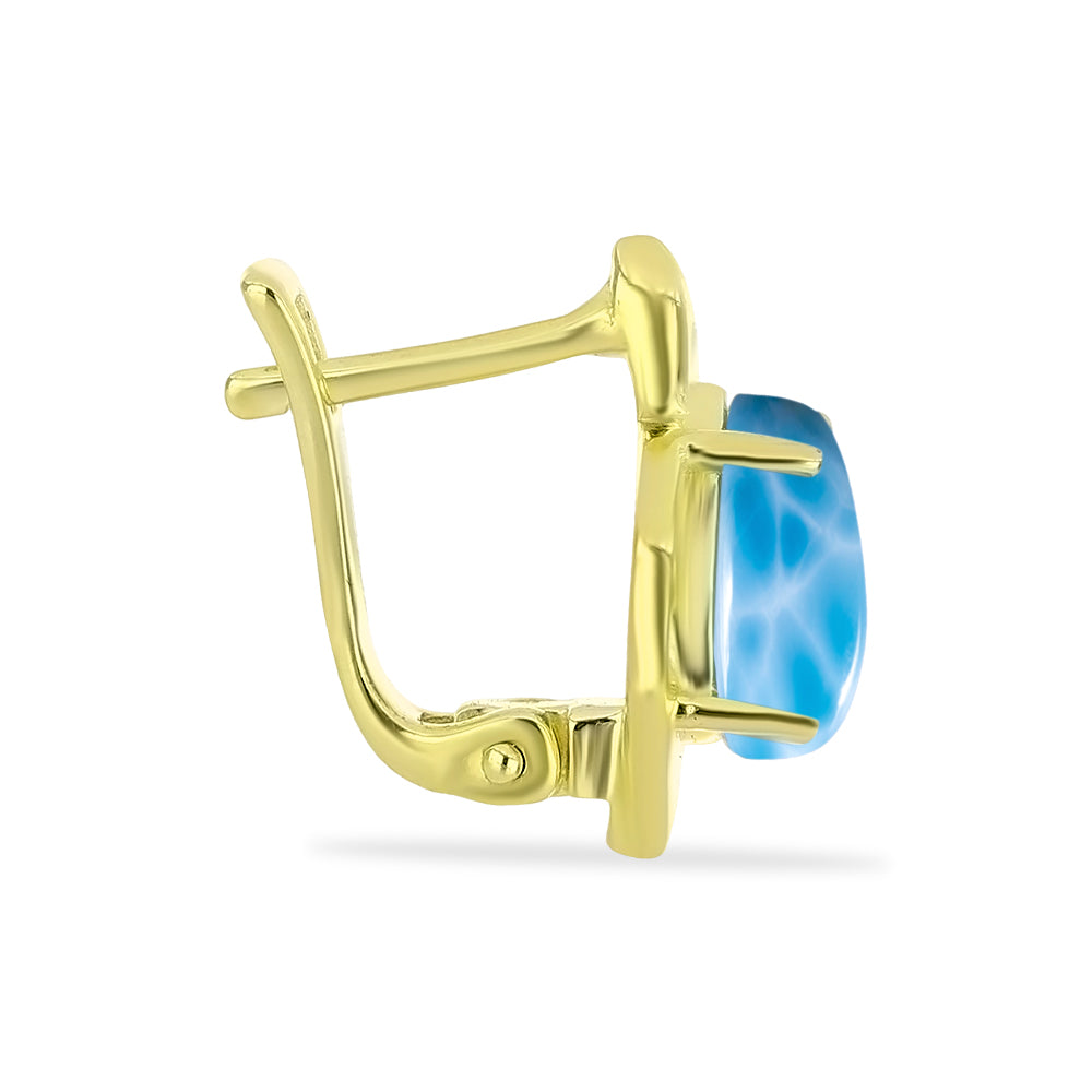 Goldplattierte Silberohrringe mit Larimar