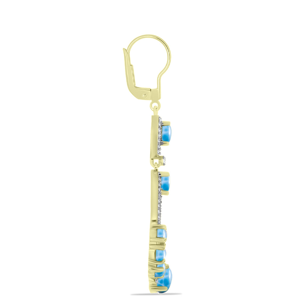 Goldplattierte Silberohrringe mit Larimar