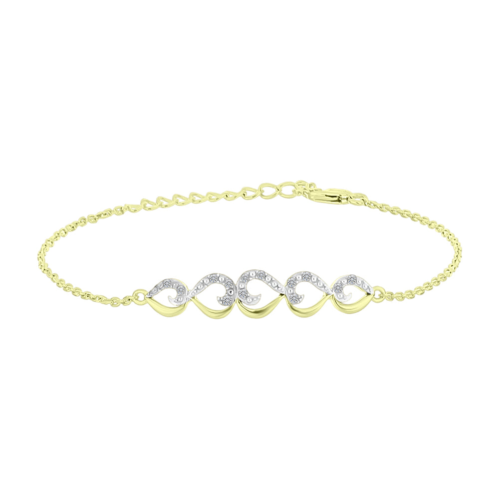 Goldplattiertes Silberarmband mit weißem Diamant 1 