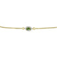 Goldplattiertes Silberarmband mit grünem Saphir und weißem Topas
