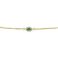 Goldplattiertes Silberarmband mit grünem Saphir und weißem Topas