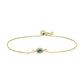 Goldplattiertes Silberarmband mit grünem Saphir und weißem Topas