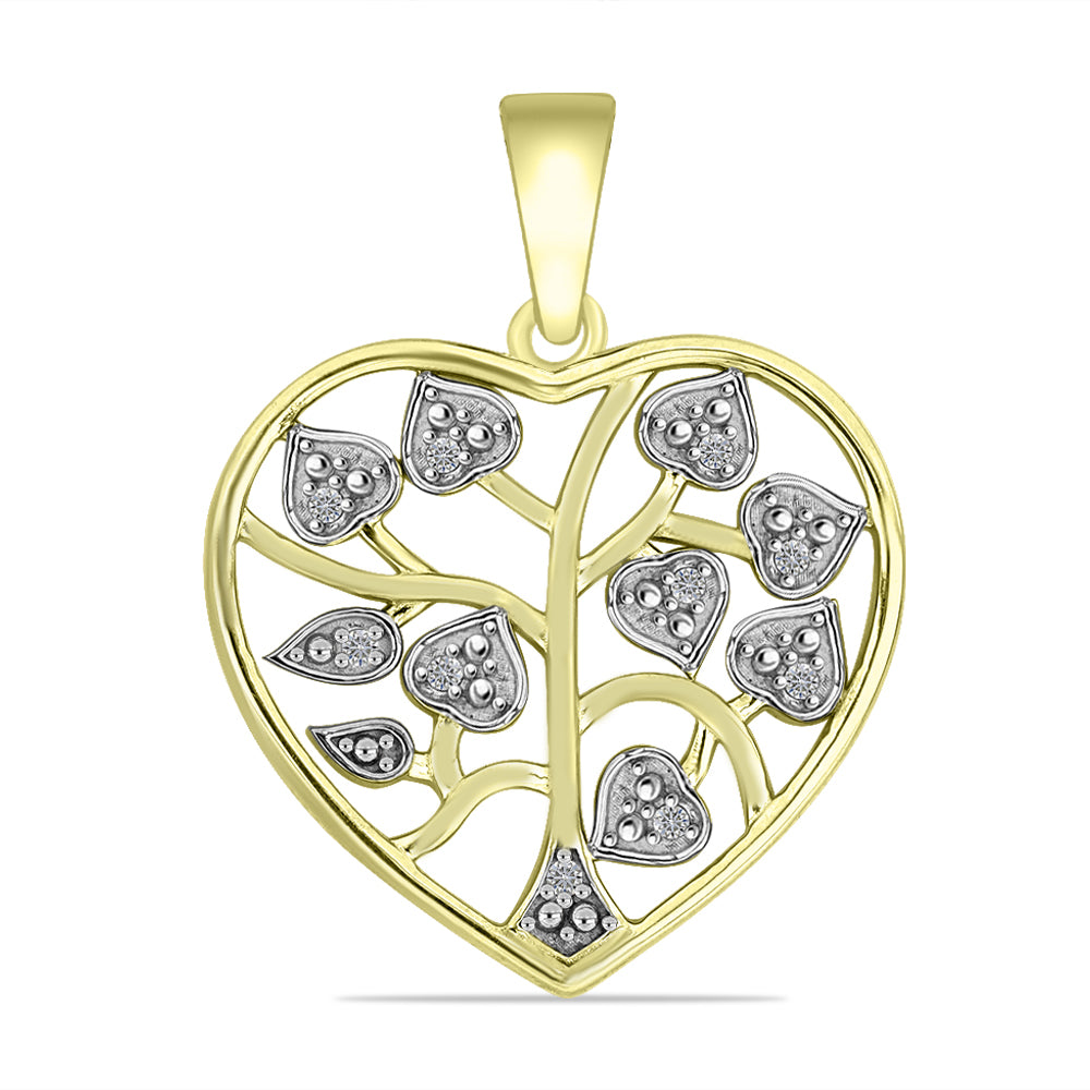 Goldplattierter Silberanhänger mit weißem Diamant 1 