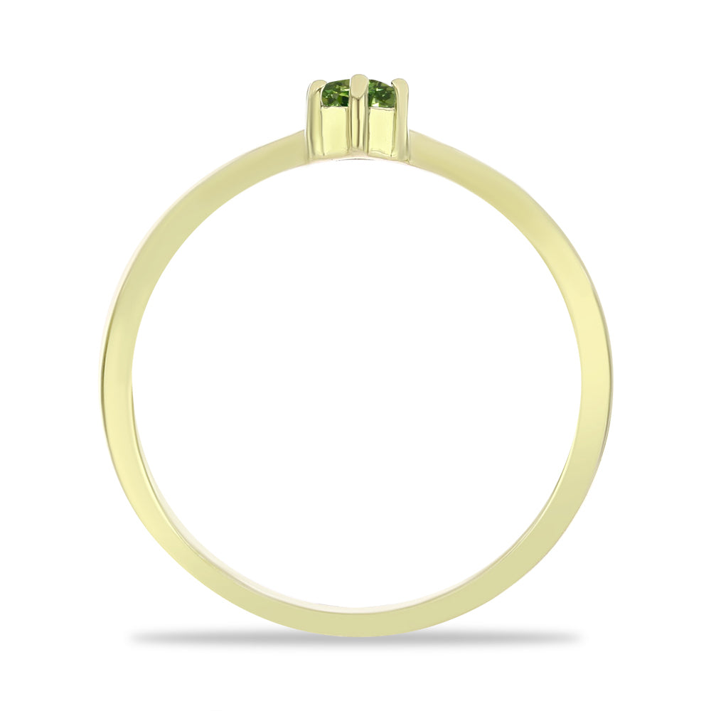 Goldplattierter Silberring mit grünem Saphir 2 