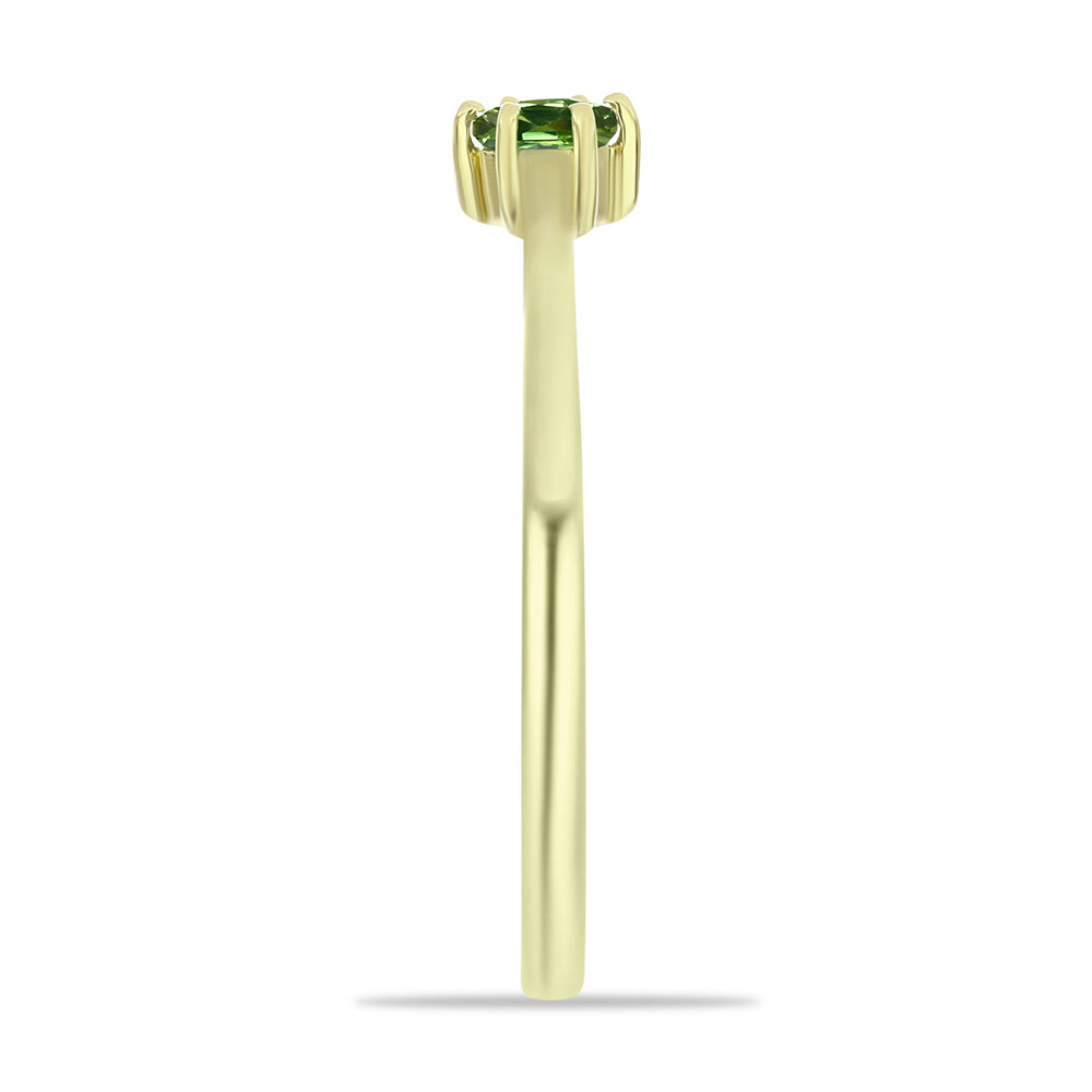 Goldplattierter Silberring mit grünem Saphir 4 