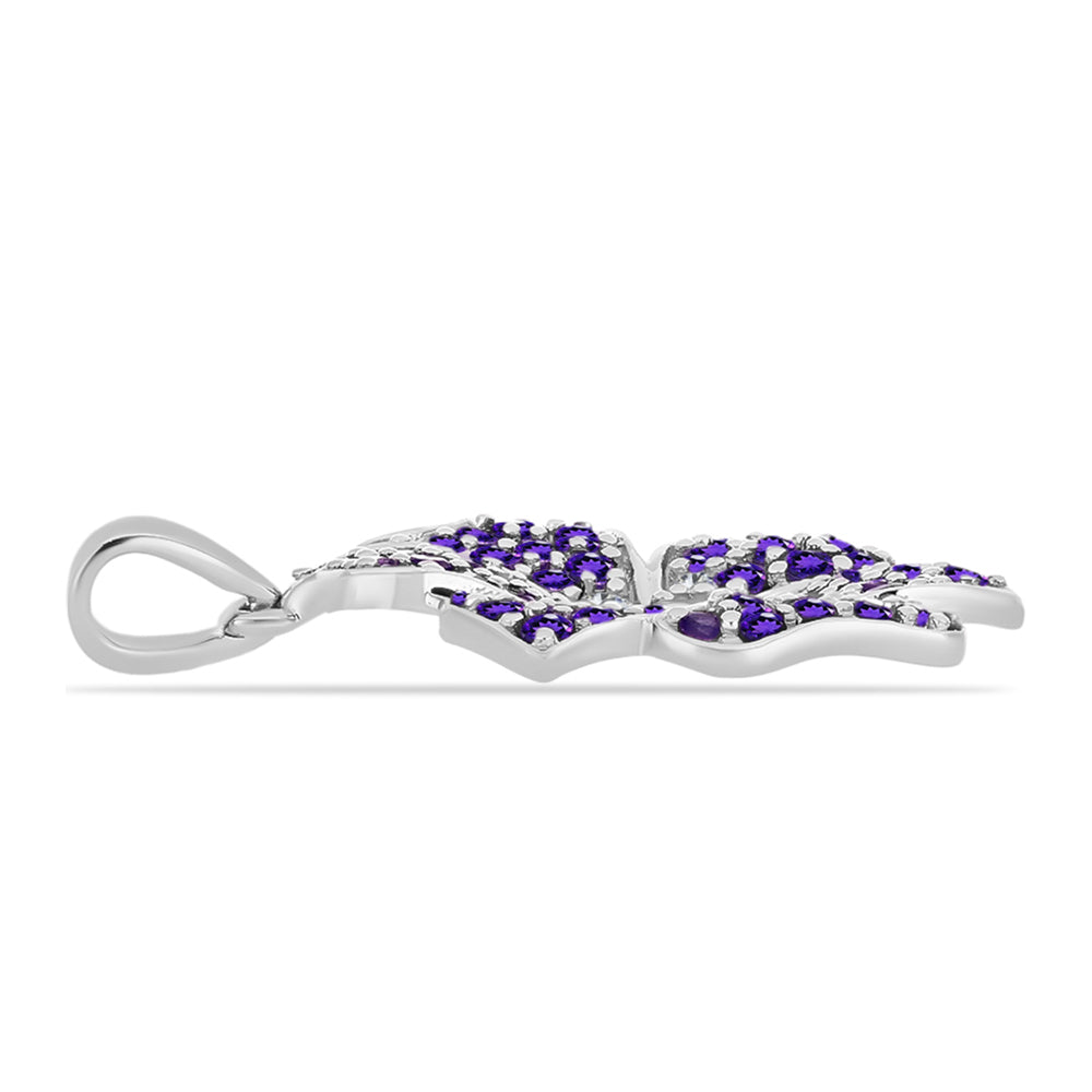 Silberanhänger mit marokkanischem Amethyst und weißem Topas 4 
