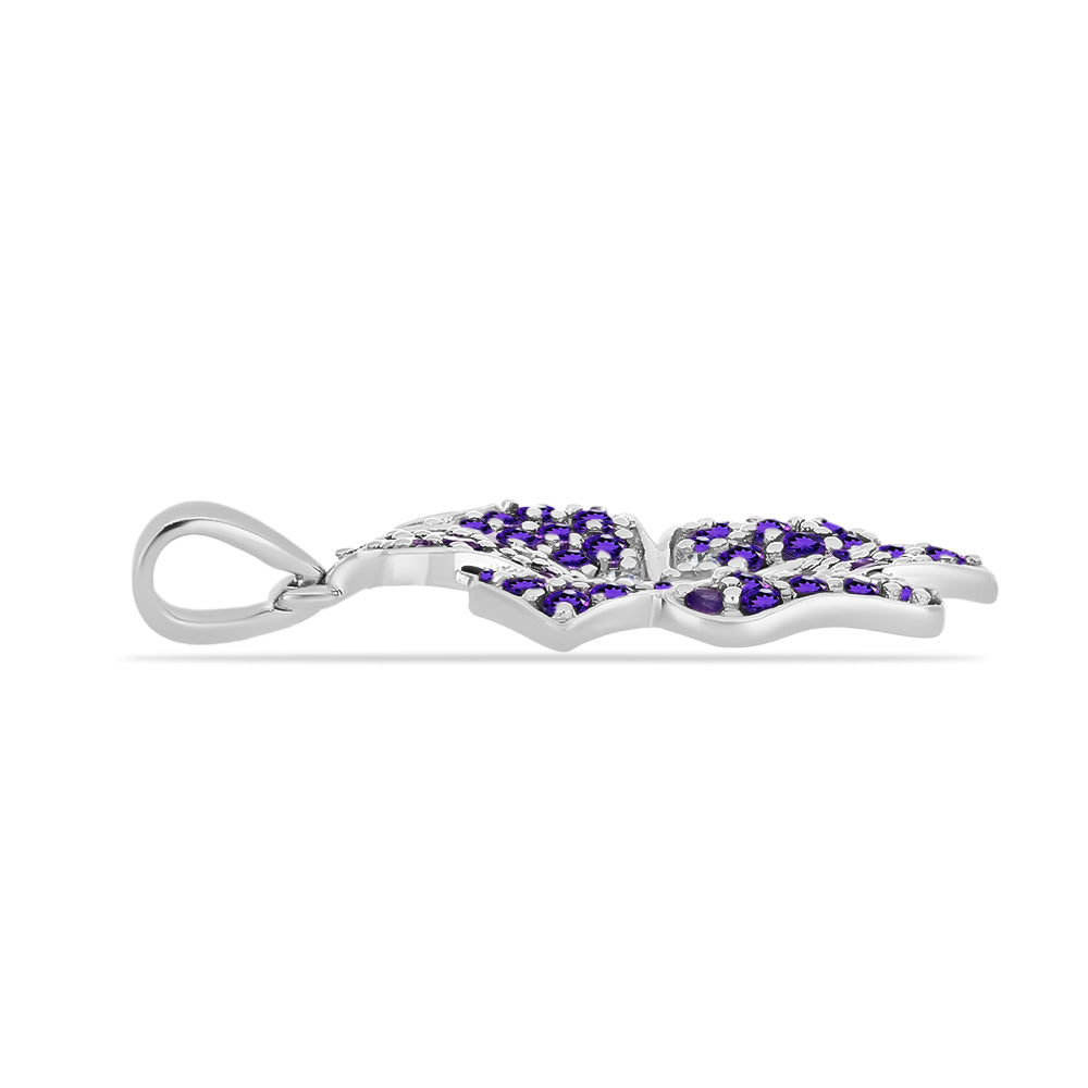 Silberanhänger mit marokkanischem Amethyst und weißem Topas 2 