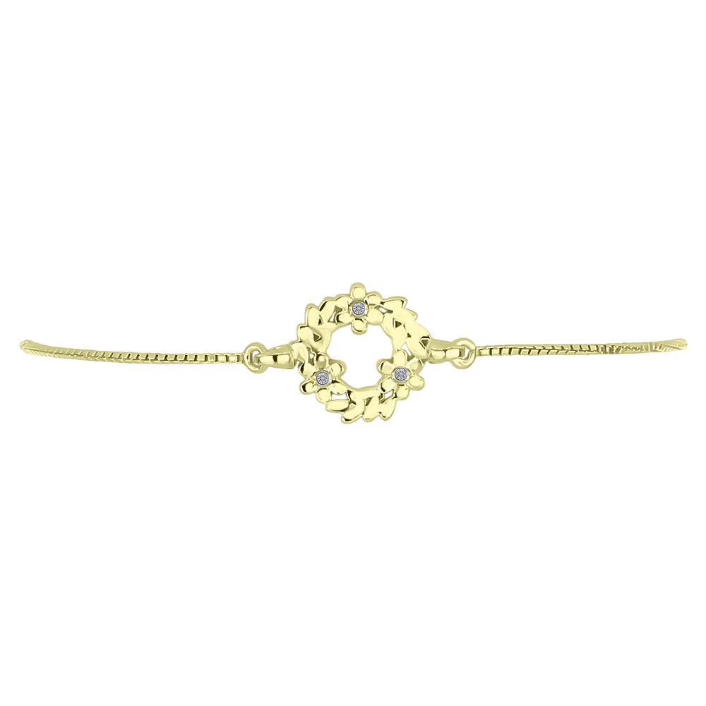 Goldplattiertes Silberarmband mit weißem Diamant 2 