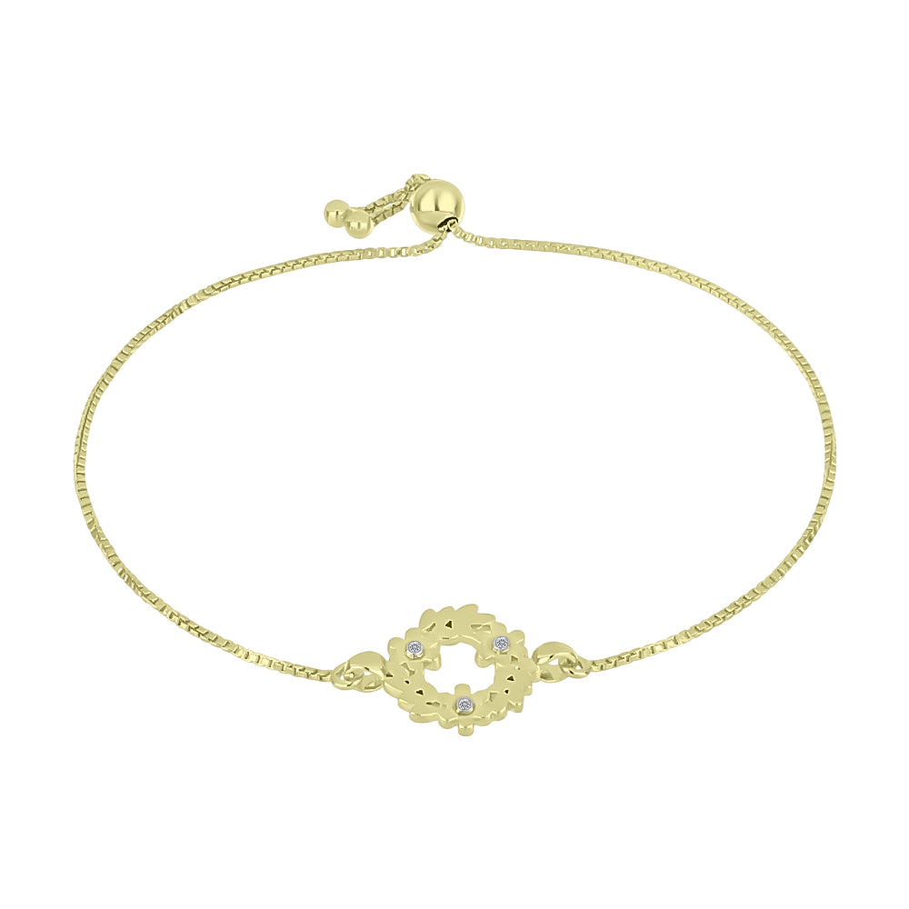 Goldplattiertes Silberarmband mit weißem Diamant 1 