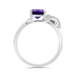 Silberring mit marokkanischem Amethyst und weißem Topas