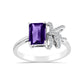 Silberring mit marokkanischem Amethyst und weißem Topas