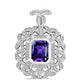 Silberanhänger mit marokkanischem Amethyst und weißem Topas