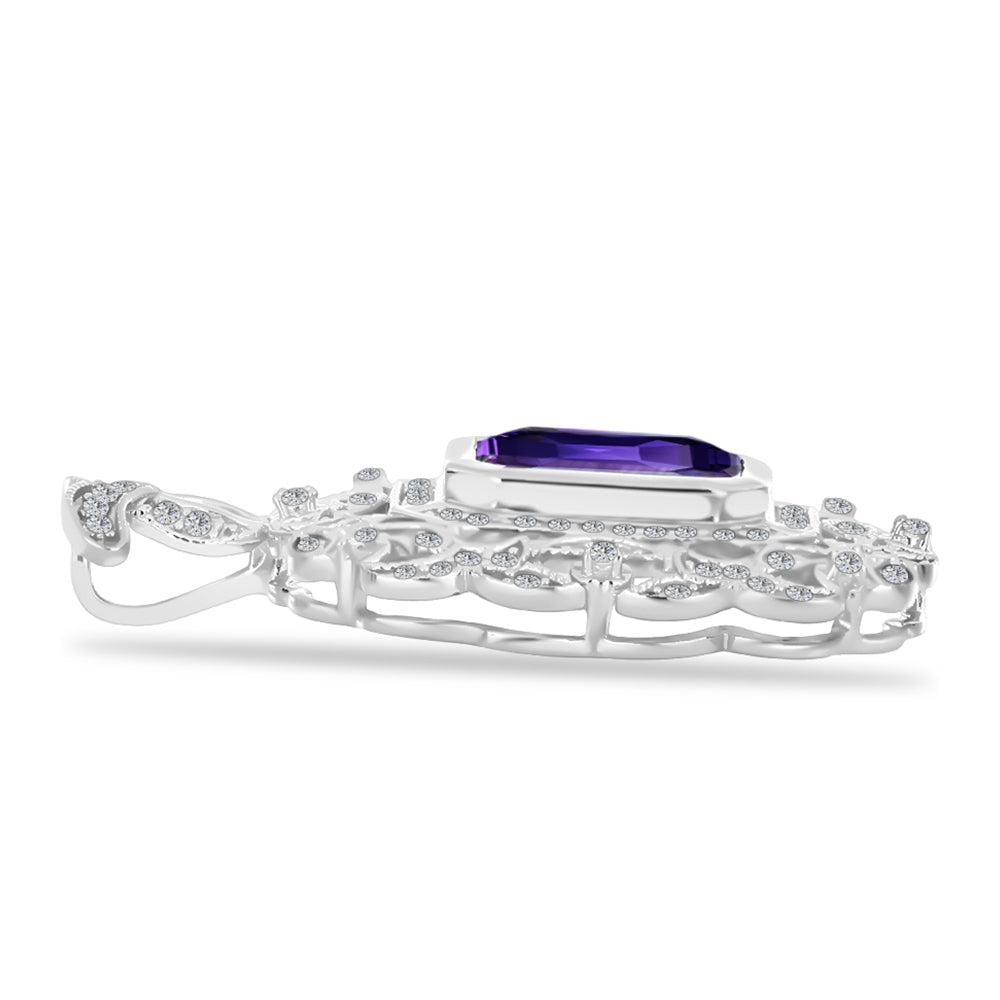 Silberanhänger mit marokkanischem Amethyst und weißem Topas 4 