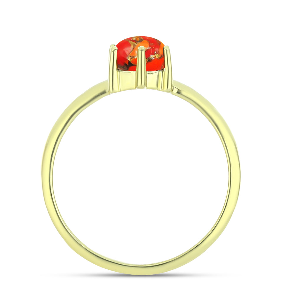Goldplattierter Silberring mit Mohave-Türkis 2 