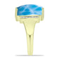 Goldplattierter Silberring mit Larimar und weißem Topas