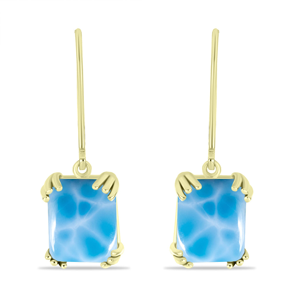 Goldplattierte Silberohrringe mit Larimar 1 