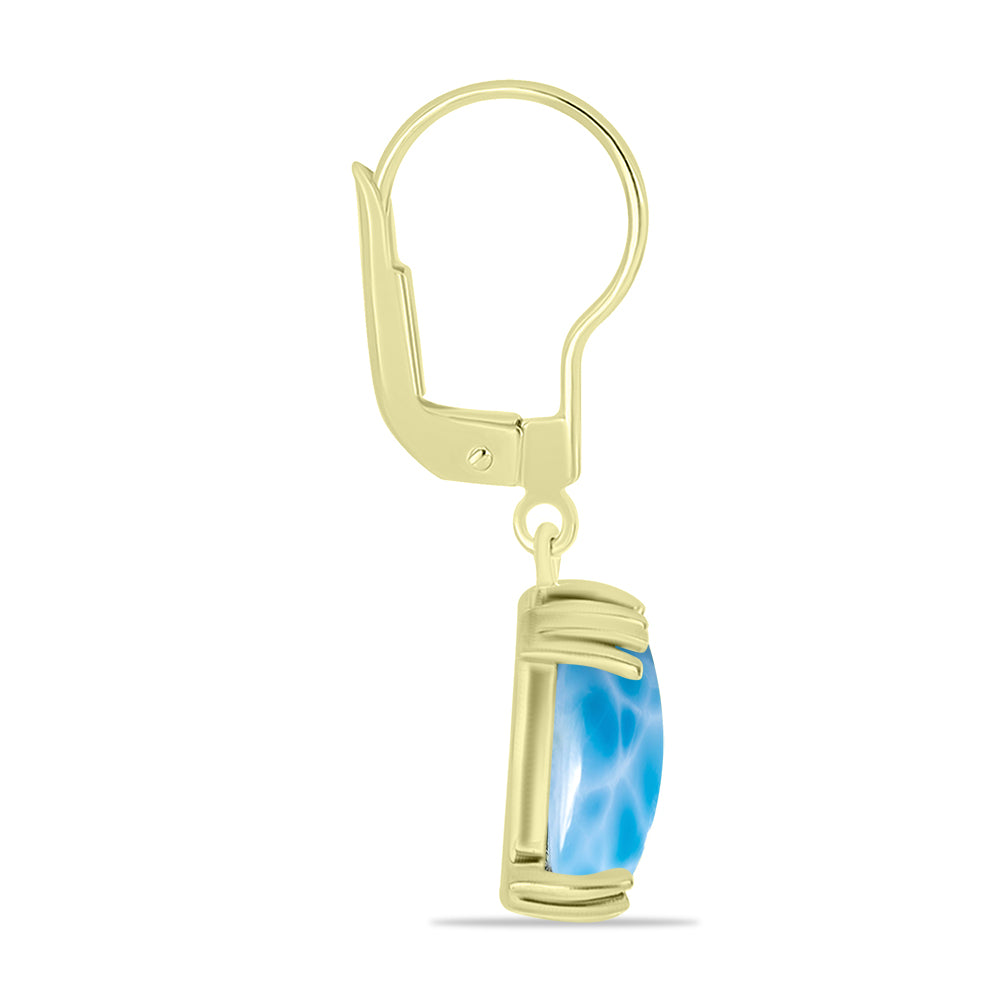 Goldplattierte Silberohrringe mit Larimar 2 