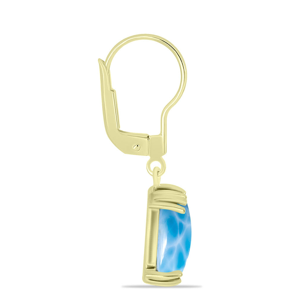 Goldplattierte Silberohrringe mit Larimar 4 