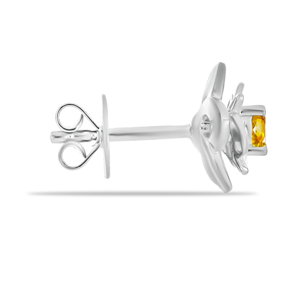 Silberohrringe mit goldfarbenem Rio Zitrin 2 