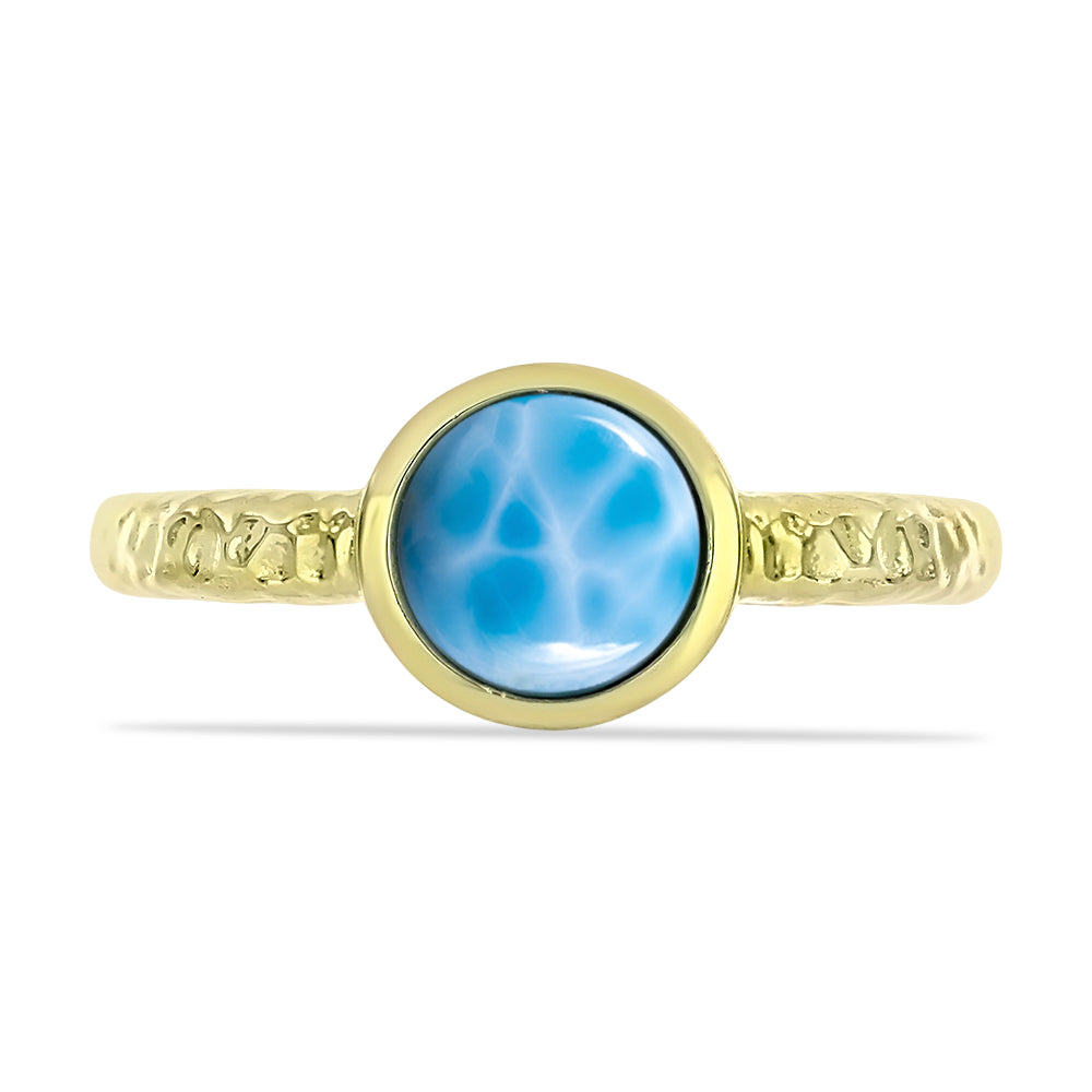 Goldplattierter Silberring mit Larimar