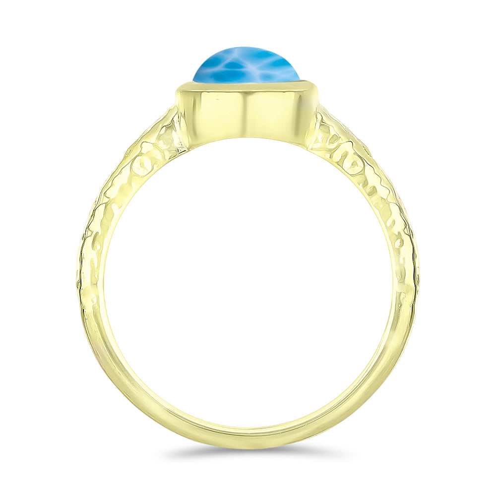 Goldplattierter Silberring mit Larimar 2 