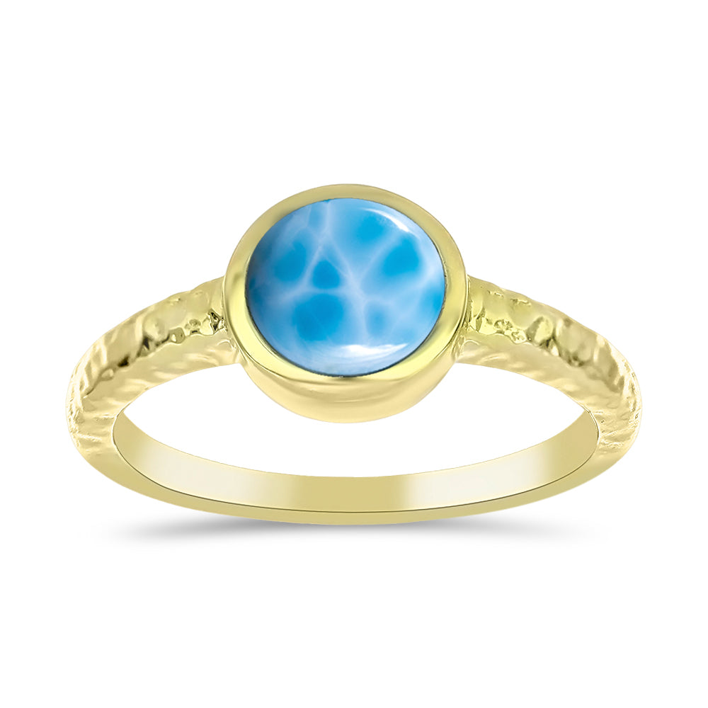 Goldplattierter Silberring mit Larimar