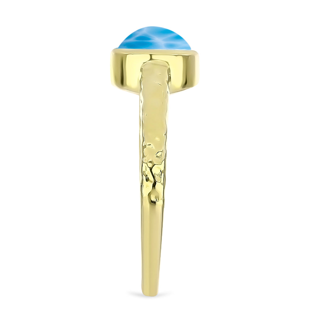 Goldplattierter Silberring mit Larimar