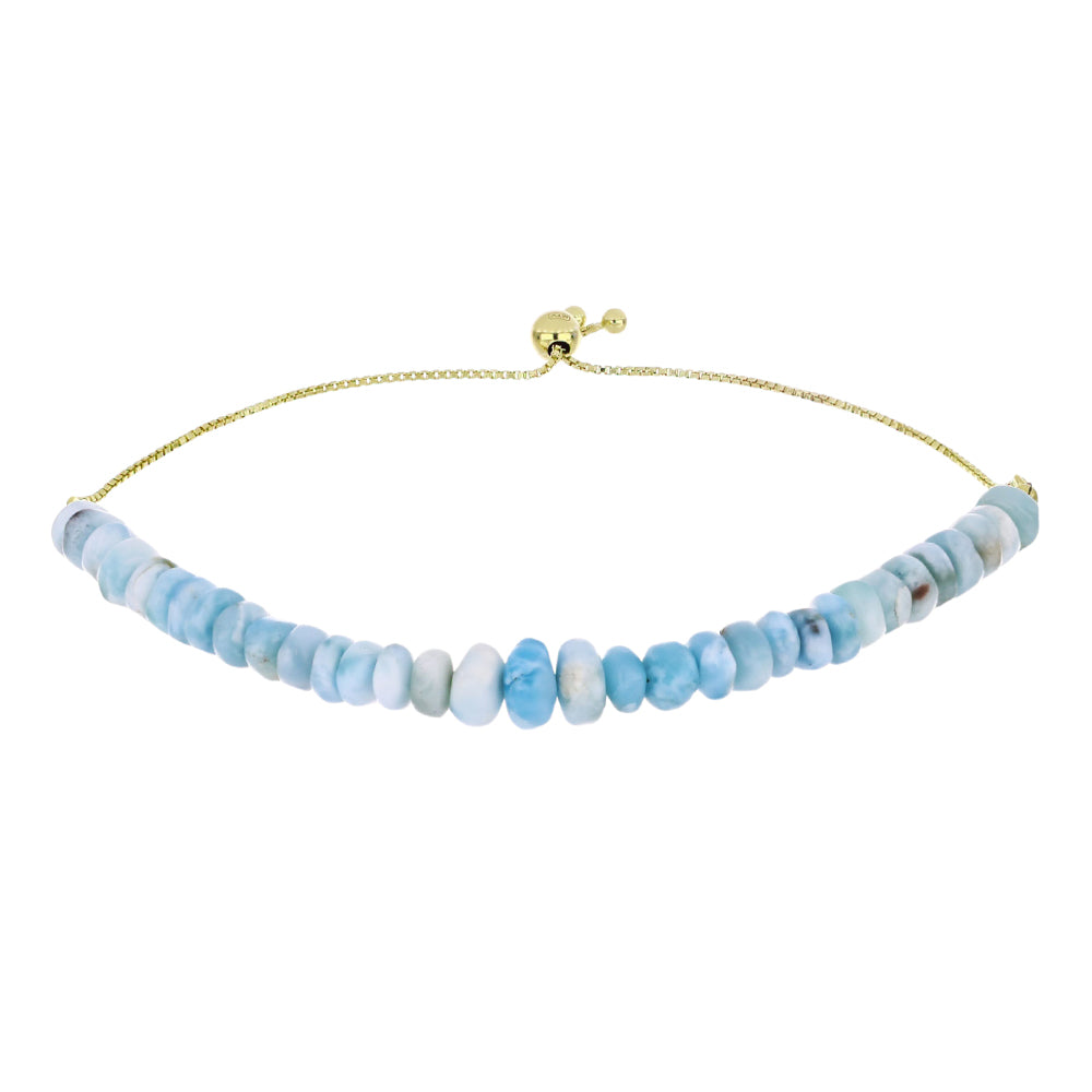 Goldplattiertes Silberarmband mit Larimar