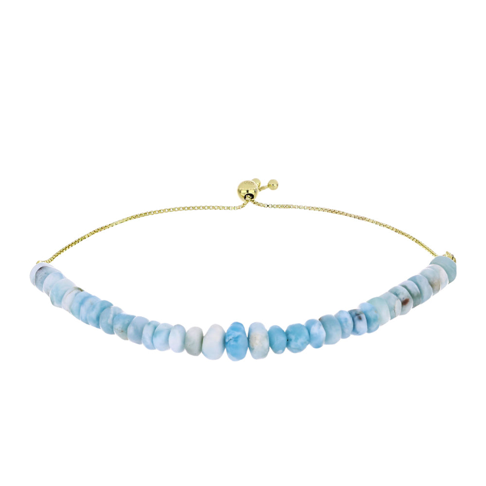 Goldplattiertes Silberarmband mit Larimar