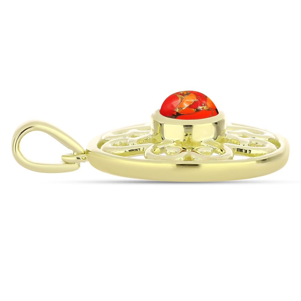 Goldplattierter Silberanhänger mit Mohave-Türkis 2 