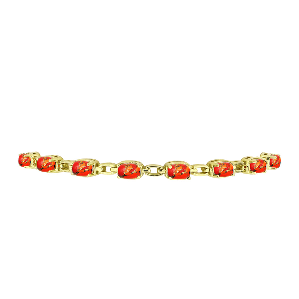Goldplattiertes Silberarmband mit Mohave-Türkis 3 