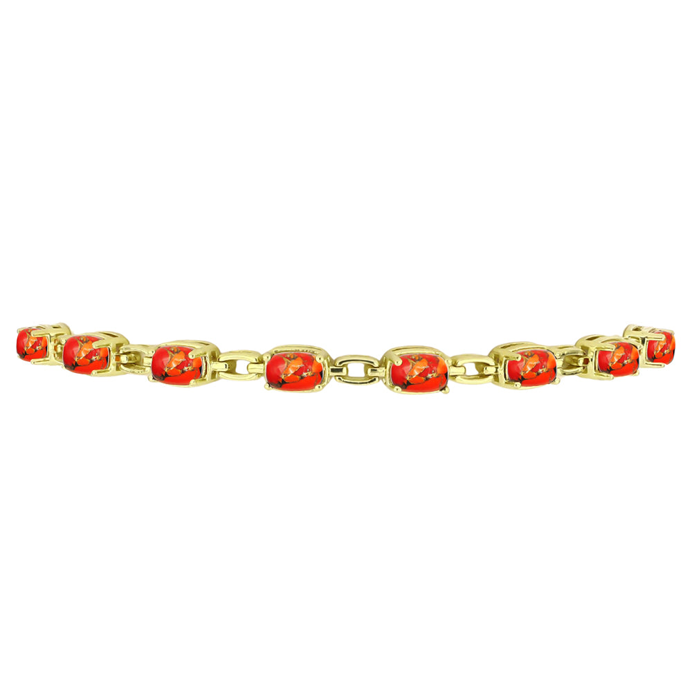 Goldplattiertes Silberarmband mit Mohave-Türkis